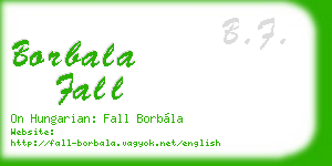 borbala fall business card